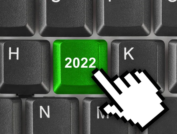 Computer Toetsenbord Met 2022 Toets Vakantie Concept — Stockfoto