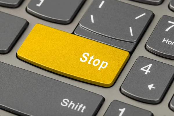 Клавіатура Комп Ютерних Ноутбуків Кнопкою Зупинити Технологія Фону — стокове фото