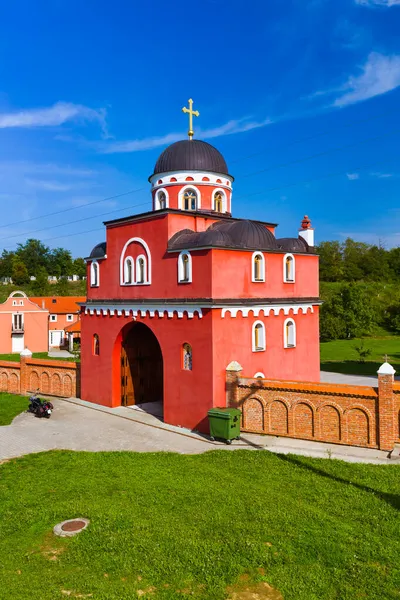 位于塞尔维亚Fruska Gora的Krusedol修道院 建筑旅行背景 — 图库照片