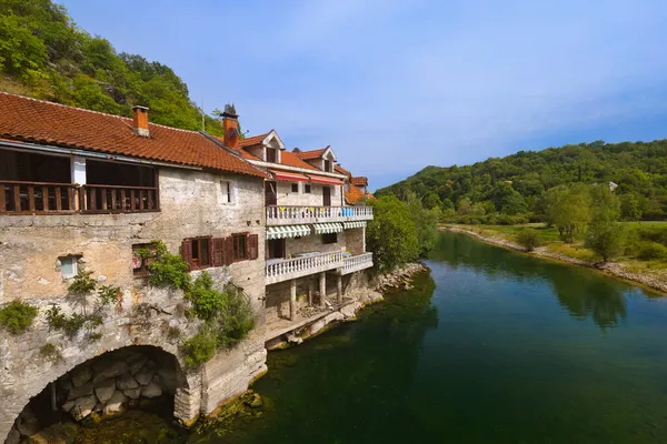 Old Bridge Rijeka Crnojevica River Skadar Lake Montenegro Travel Background — Stock Photo, Image