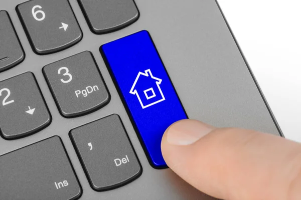 Computer Toetsenbord Met Home Toets Technologie Achtergrond — Stockfoto