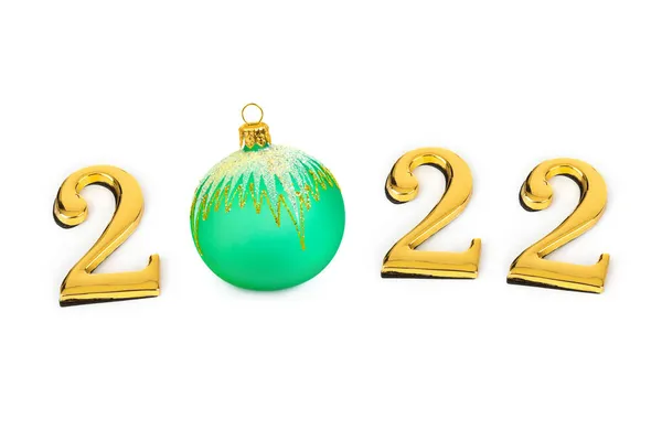Números 2022 Juguete Navidad Aislado Sobre Fondo Blanco —  Fotos de Stock