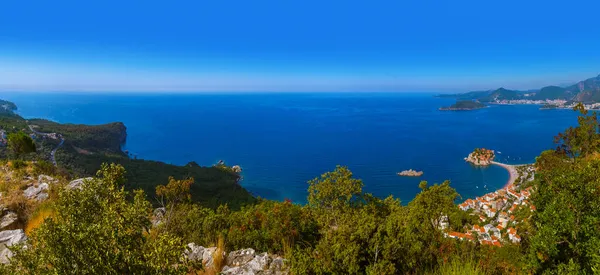 Ilha Sveti Stefan Montenegro Fundo Natureza Imagem De Stock