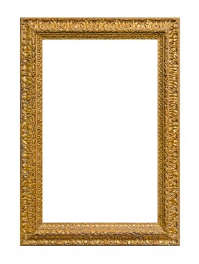 Beyaz arkaplanda izole edilmiş eski ahşap çerçeve