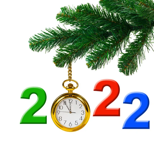 Christmas Tree 2022 Isolated White Background — Stock Photo, Image