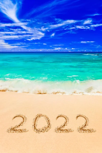 Номера 2022 Пляже Концептуальный Фон Отдыха Лицензионные Стоковые Фото