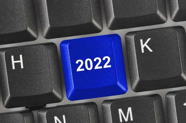 Computertastatur Mit 2022 Taste Urlaubskonzept — Stockfoto