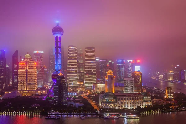 Shanghai China Mei 2018 Een Nachtzicht Moderne Pudong Skyline Shanghai — Stockfoto