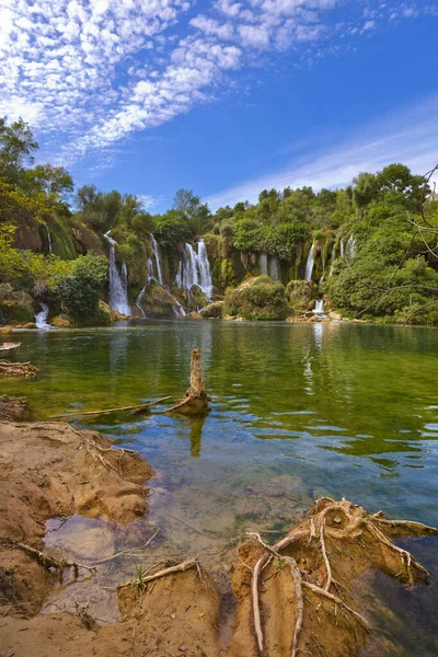 Водопад Кравиц Боснии Герцеговине Природный Фон — стоковое фото