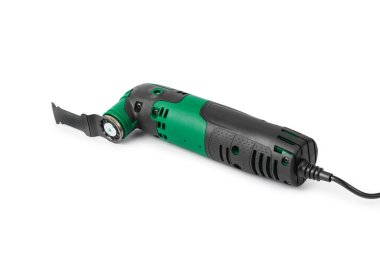 Beyaz arkaplanda izole edilmiş Fretsaw güç aracı