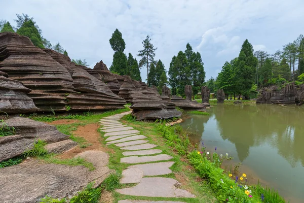 Park Red Stones Hongshilin Hunan China Nature Background — Stock Photo, Image