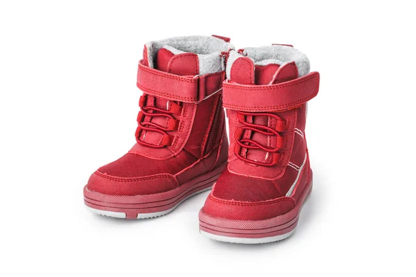 Sapatos Infantis Isolados Fundo Branco — Fotografia de Stock