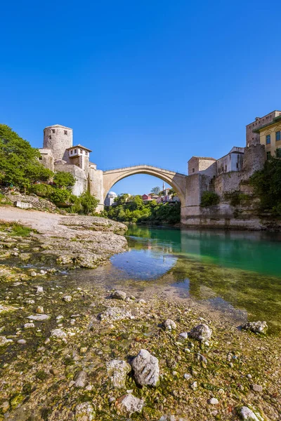 Mostar Daki Eski Köprü Bosna Hersek Mimari Seyahat Geçmişi Stok Resim