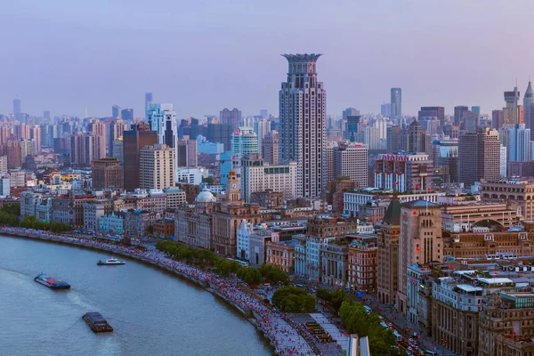 Shanghai China May 2018 Sunset View Colonial Embankment Skyline Shanghai Image En Vente