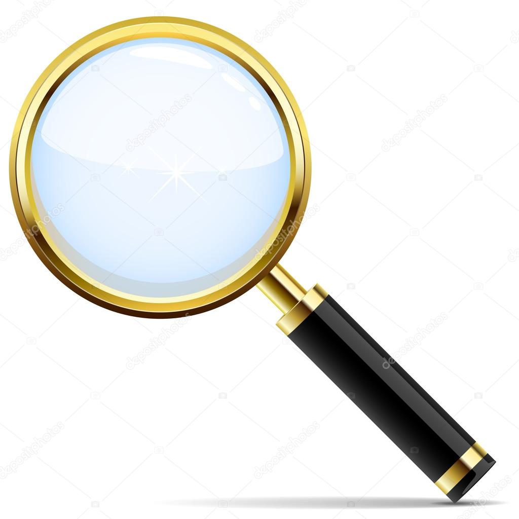 Golden magnifying glass