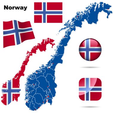 Картина, постер, плакат, фотообои "векторное множество норвегии
.", артикул 14010270