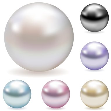 Vector collection of color pearls clipart