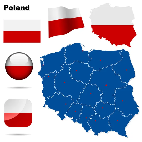 Polonia vector conjunto — Archivo Imágenes Vectoriales