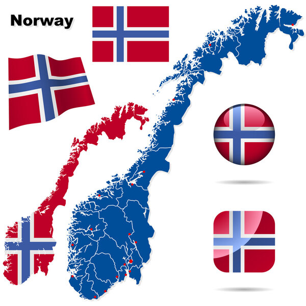 Norway vector set.