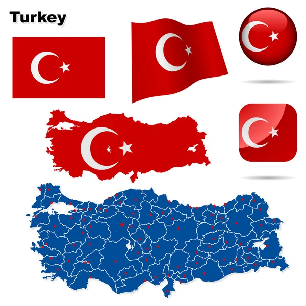 Turquía vector conjunto . — Vector de stock