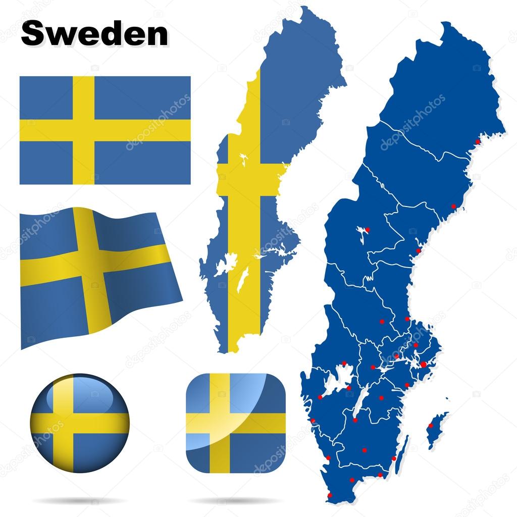 Sweden vector set.