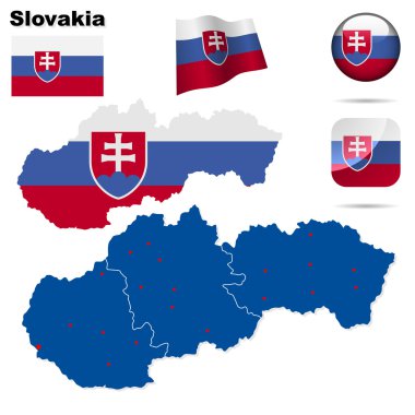 Slovakya vektör set.