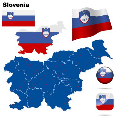 Slovenya vektör set.