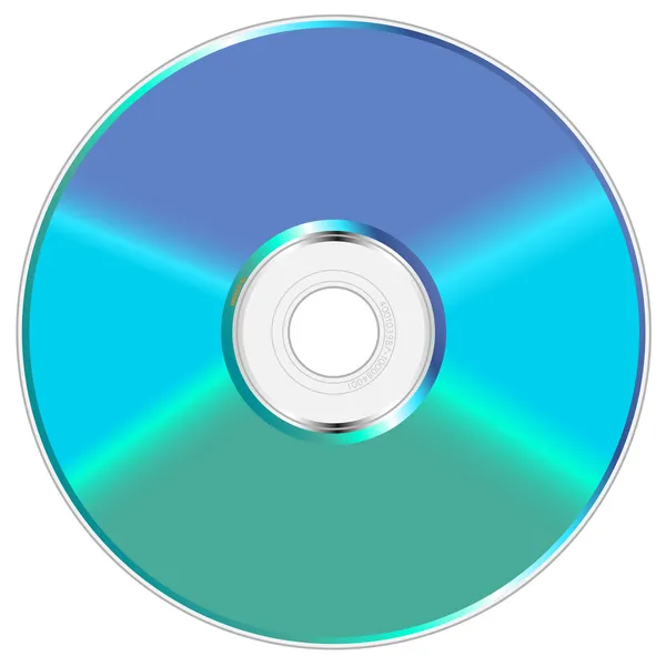 Blauwe en groene compact disc. — Stockvector