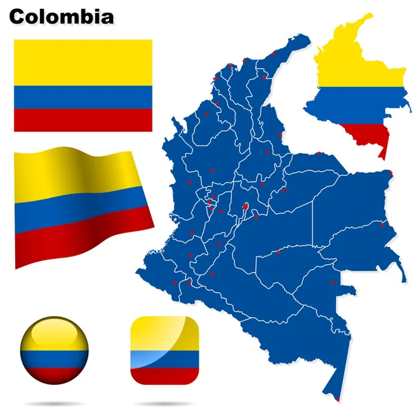 Colombia vector conjunto . — Vector de stock