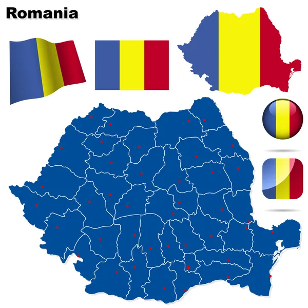 Rumania vector conjunto . — Archivo Imágenes Vectoriales