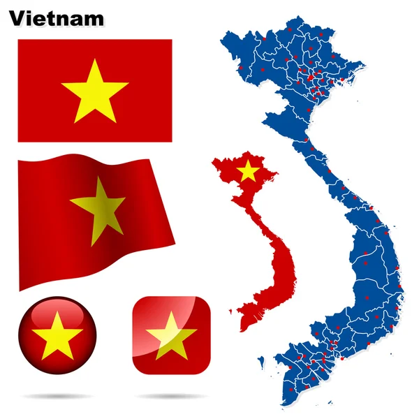 Vietnam vektör set. — Stok Vektör