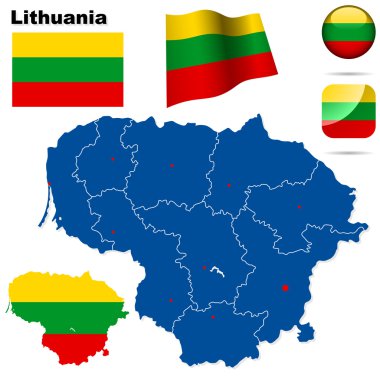 Litvanya vektör set.