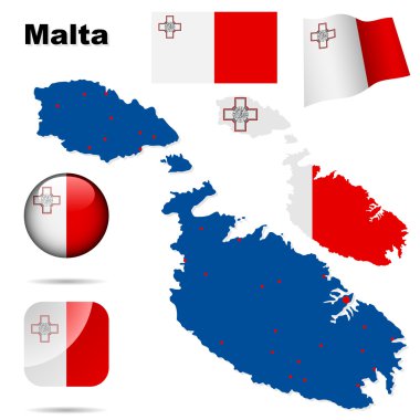 Malta vektör set.