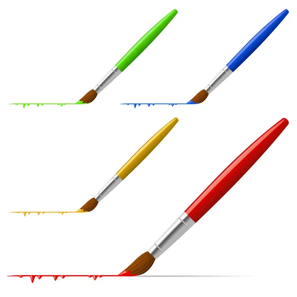 Renk çeşitleri içeren satırı boyama fırça — Stok Vektör