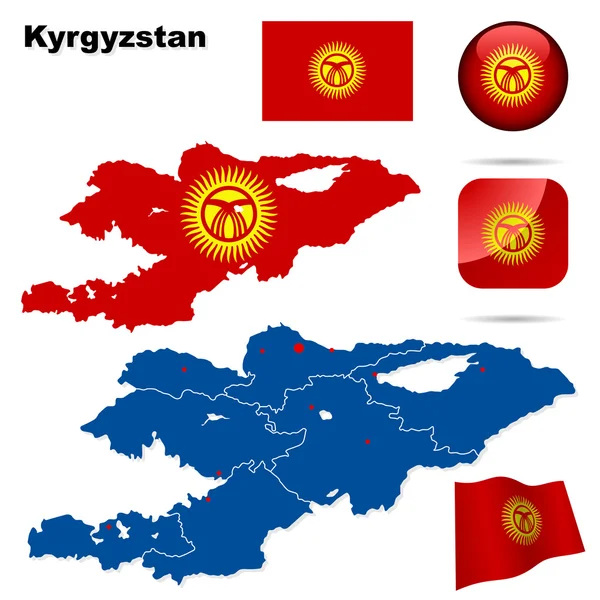 Kyrgyzstán vektorové sada. — Stockový vektor