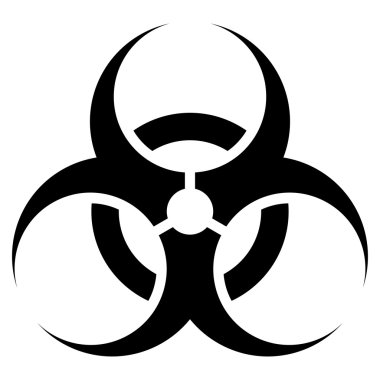 siyah-beyaz biyolojik tehlike işareti.
