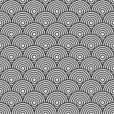 Dikişsiz arka plan siyah ve beyaz daireler