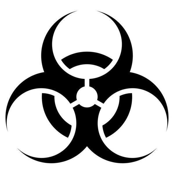 Black and white biohazard sign.