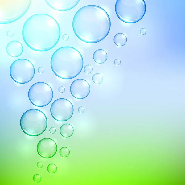 Stoupající bubliny pozadí s kopií prostoru. eps10 soubor. — Stockový vektor