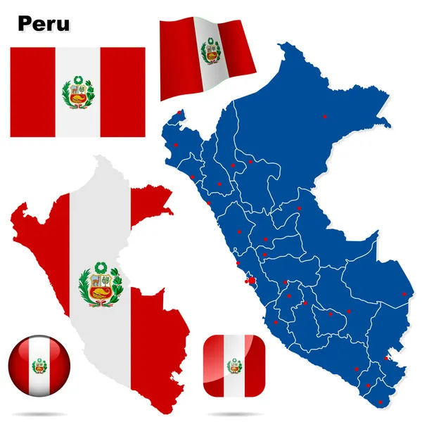 Perú vector conjunto . — Archivo Imágenes Vectoriales