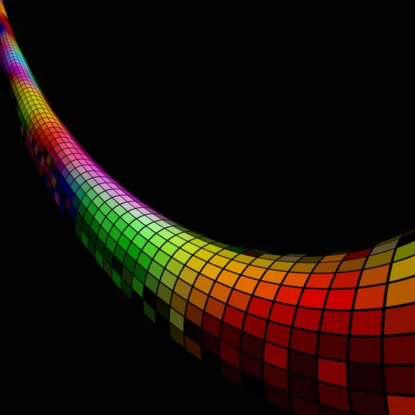 Kleurrijke 3d mozaïek pijp achtergrond met zwarte kopie ruimte. — Stockvector