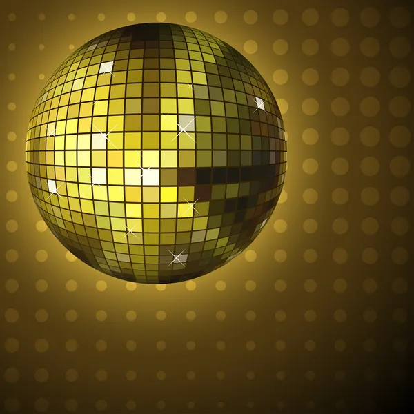 Boule disco dorée . — Image vectorielle