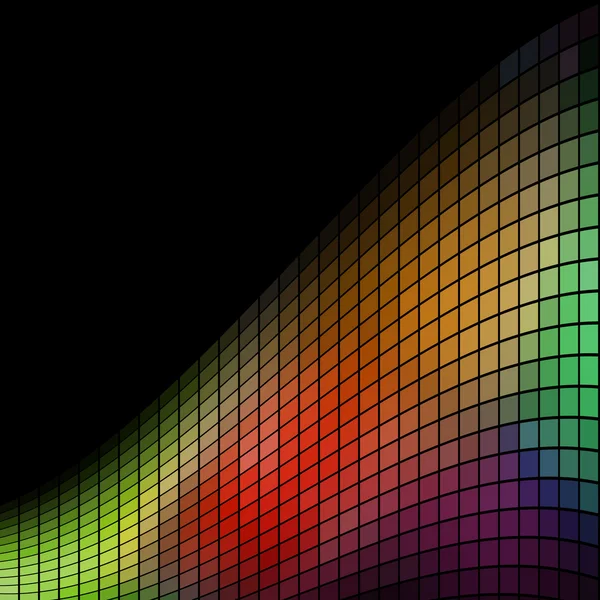 Abstracte multicolor mozaïek Golf achtergrond met zwarte kopie ruimte — Stockvector