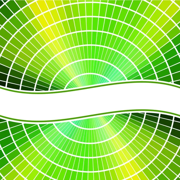 抽象的绿色径向马赛克背景与副本空间. — 图库矢量图片
