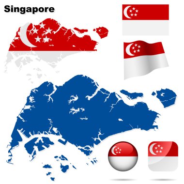 Singapur vektör set.