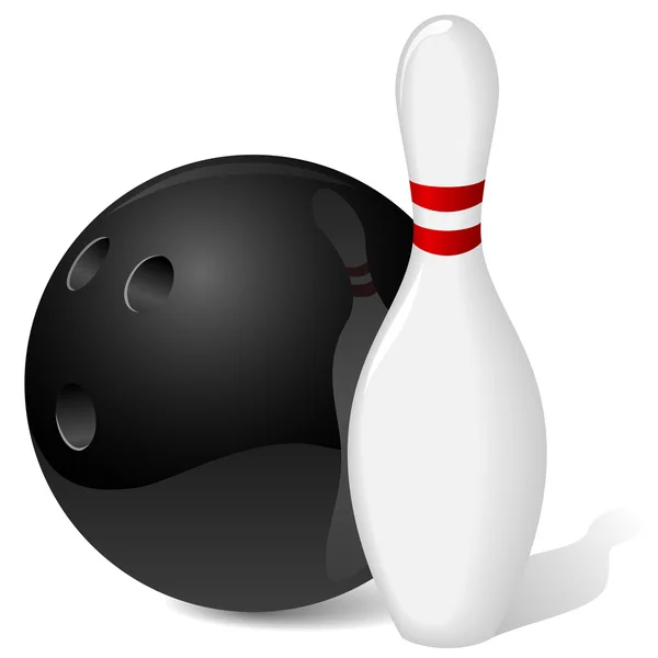 Bowlingball und Anstecknadel — Stockvektor