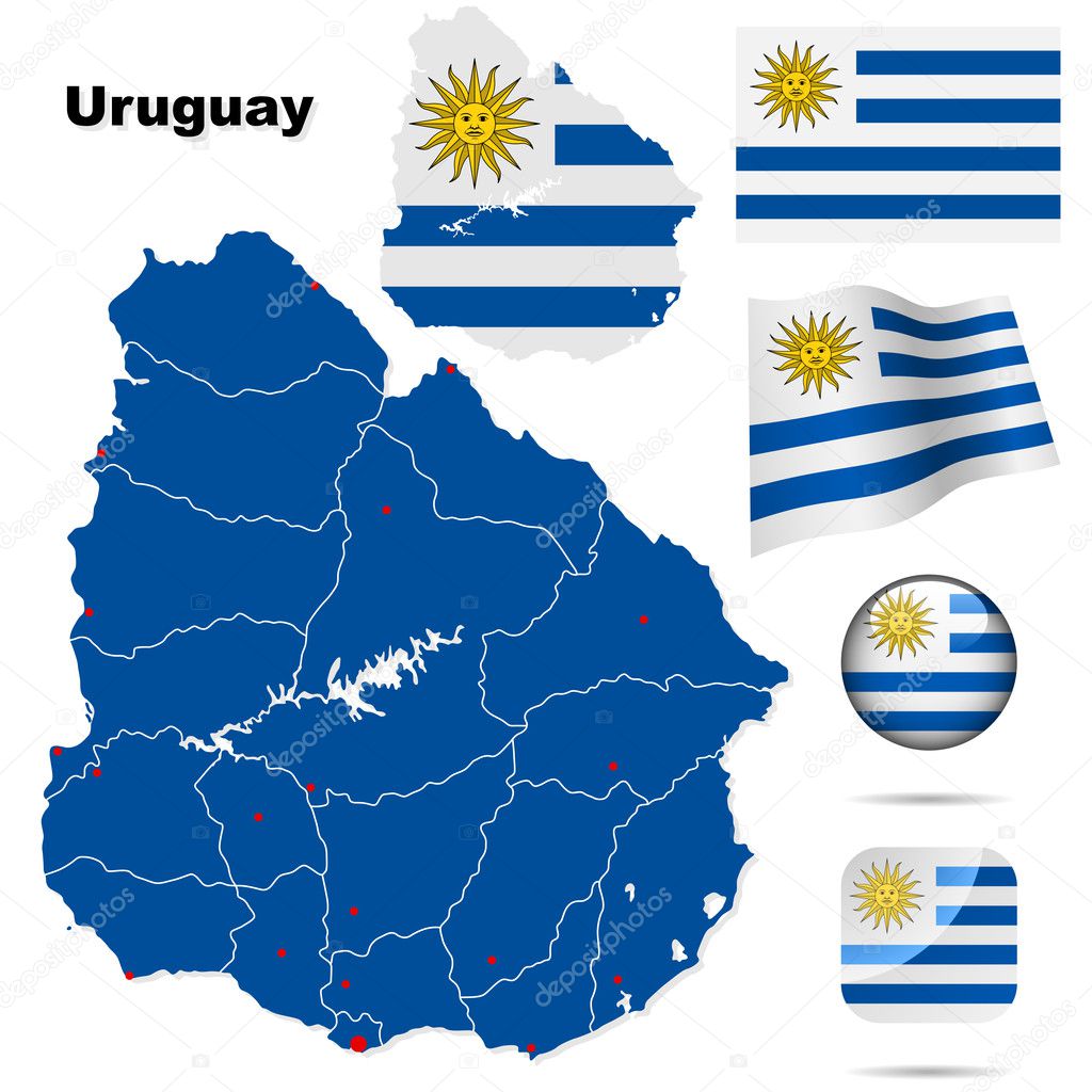Uruguay vector set.