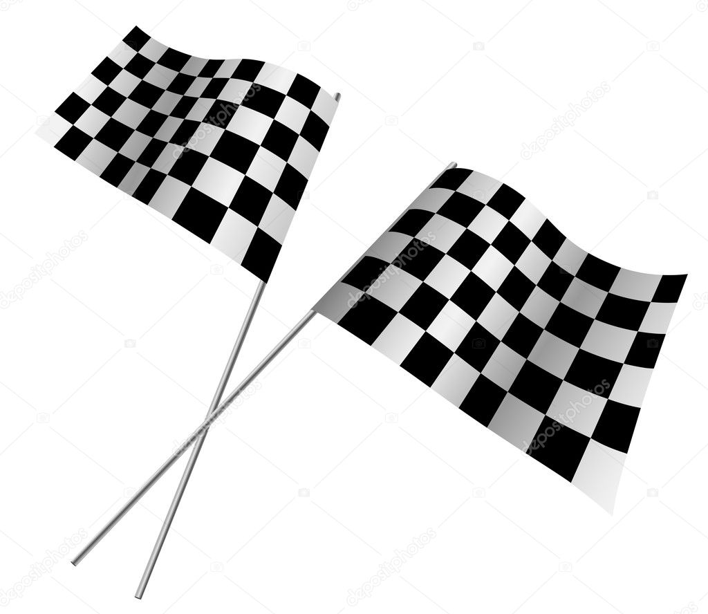 Crossed racing flags.