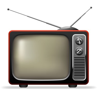 Retro tv gerçekçi vektör çizim ayarla.