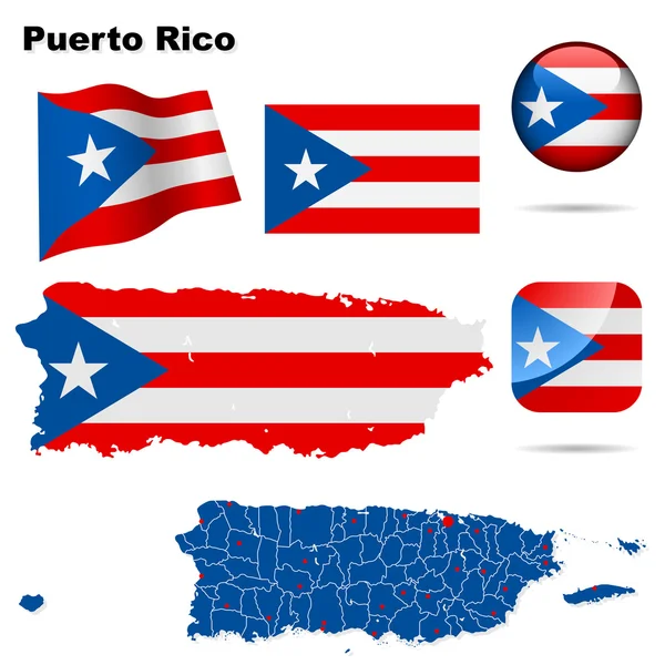 Puerto Rico vector conjunto . — Archivo Imágenes Vectoriales